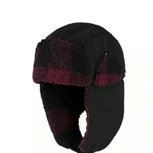 Men's Levi’s Canvas Trapper Hat with Plaid Sherpa Lining Size S/M New With Tags